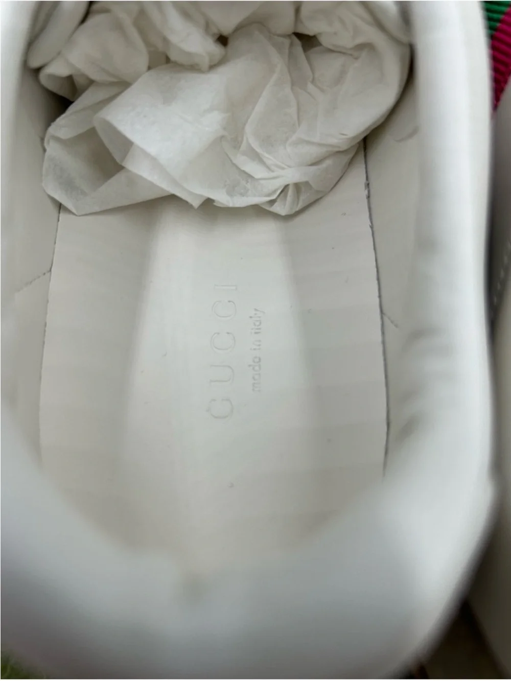 Women’s Gucci G 74 leather/suede sneakers size 38 fits 38.5 made in Italy